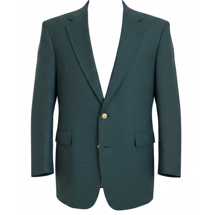 Vintage Hopsack Blazer Ivy Crew Sz 46l Green Gold Buttons Jacket Usa Made